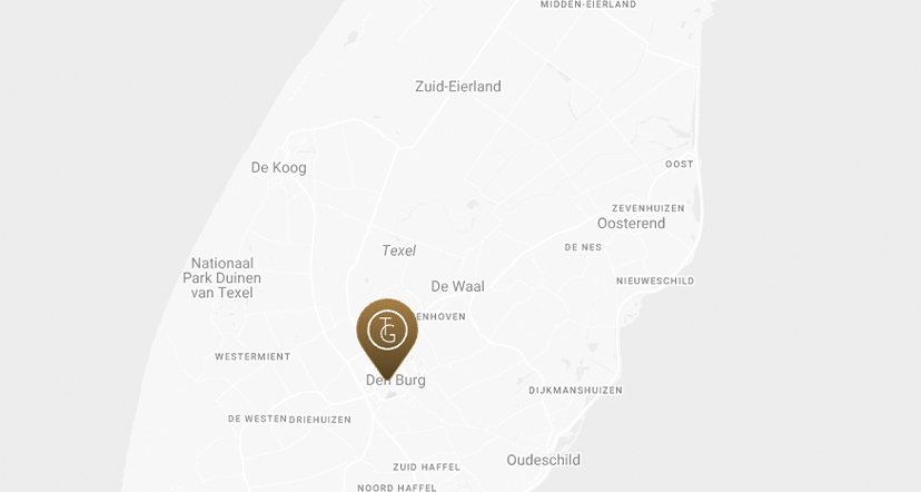 Map which shows the location of Texels Goud Bistro